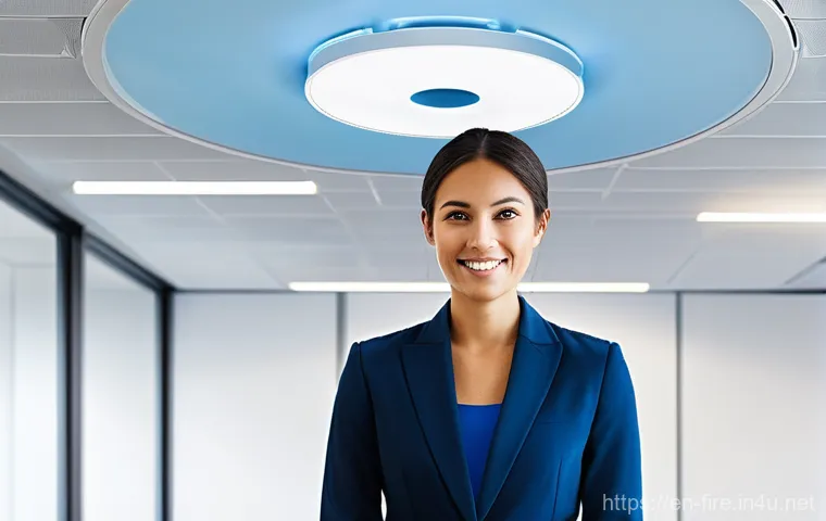 화재안전관리 분야의 최신 연구 동향 - **Prompt 1: Smart IoT Fire Safety in a Modern Office**
"A bright, minimalist, and technologicall...