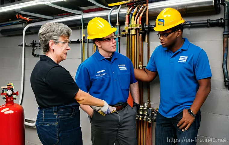 화재안전관리기술자에게 필요한 자격증 리스트 - **Image Prompt:** A confident female fire safety engineer, wearing a professional, dark blue uniform...