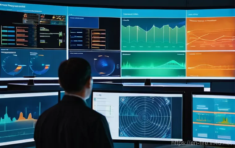 화재안전관리 직무에서의 목표 설정과 달성 - **Prompt:** A futuristic, high-tech fire safety command center bathed in soft, blue ambient light. I...