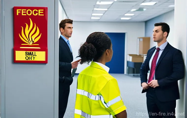 화재안전관리 직무에서의 목표 설정과 달성 - **Prompt:** A futuristic, high-tech fire safety command center bathed in soft, blue ambient light. I...