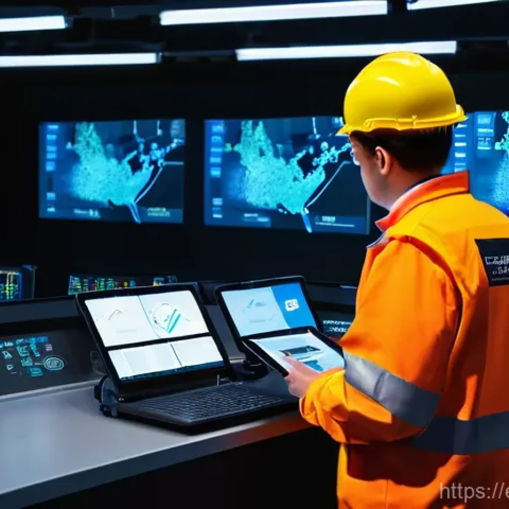 화재안전관리 직무에서의 성공 사례 분석 - **Prompt:** A futuristic, dimly lit control room with large, interactive holographic displays showca...