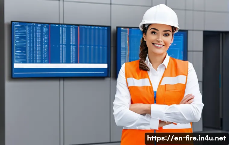 화재안전관리 직무에서의 연봉 협상 팁 - **Prompt:** A highly professional and confident female Fire Protection Engineer, mid-30s, dressed in...