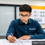 화재안전관리기술자 초보자를 위한 가이드 - **Prompt:** A diverse group of professional fire protection engineering students, aged 20-25, in a m...