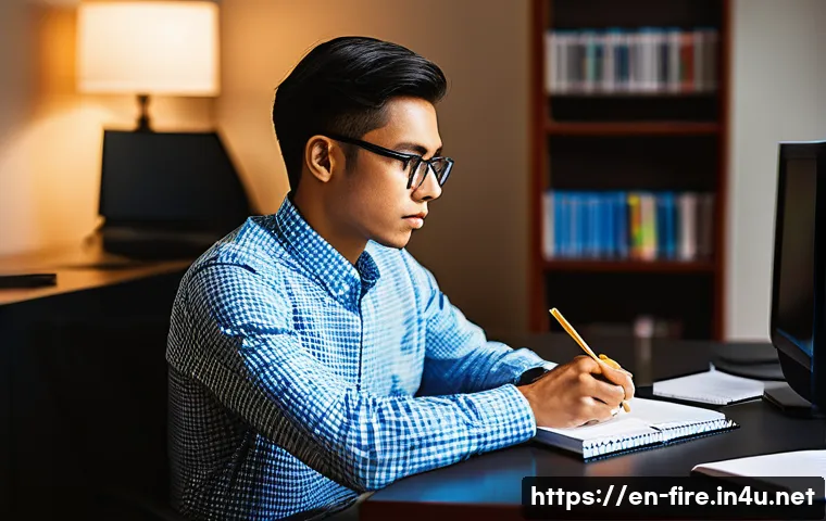 화재안전관리기술자 취업 성공 후기 - **Prompt: "A focused, determined young professional, appearing to be in their late 20s to early 30s,...