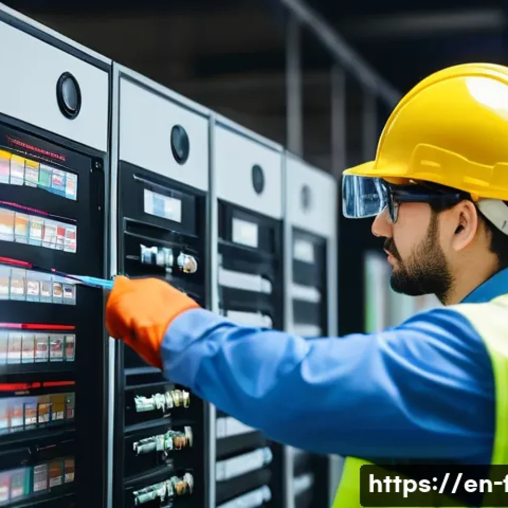 화재안전관리 기술자의 주요 직무 및 책임 분석 - A detailed scene of a professional fire safety technician conducting a comprehensive fire risk asses...